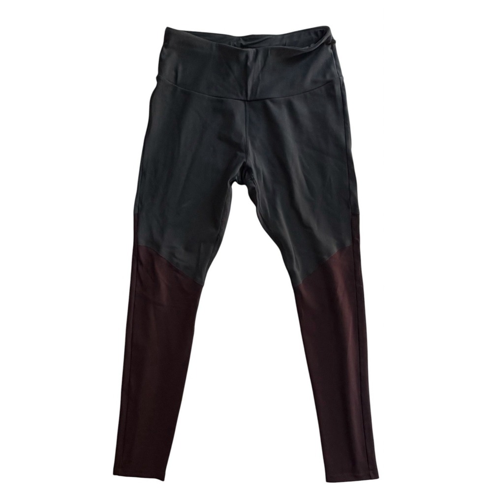 Rapha Women's Leggings Medium Black Burgundy Colorblock Athletic Cycling Pants